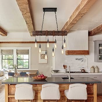 KEESFU 8-Lights Rustic Chandeliers for Dining Room